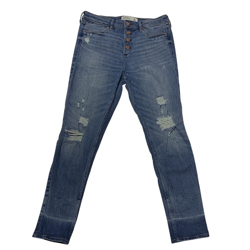 Abercrombie & Fitch High Rise Size 8 Regular Ankle Jean Women 29"x26" Button Fly